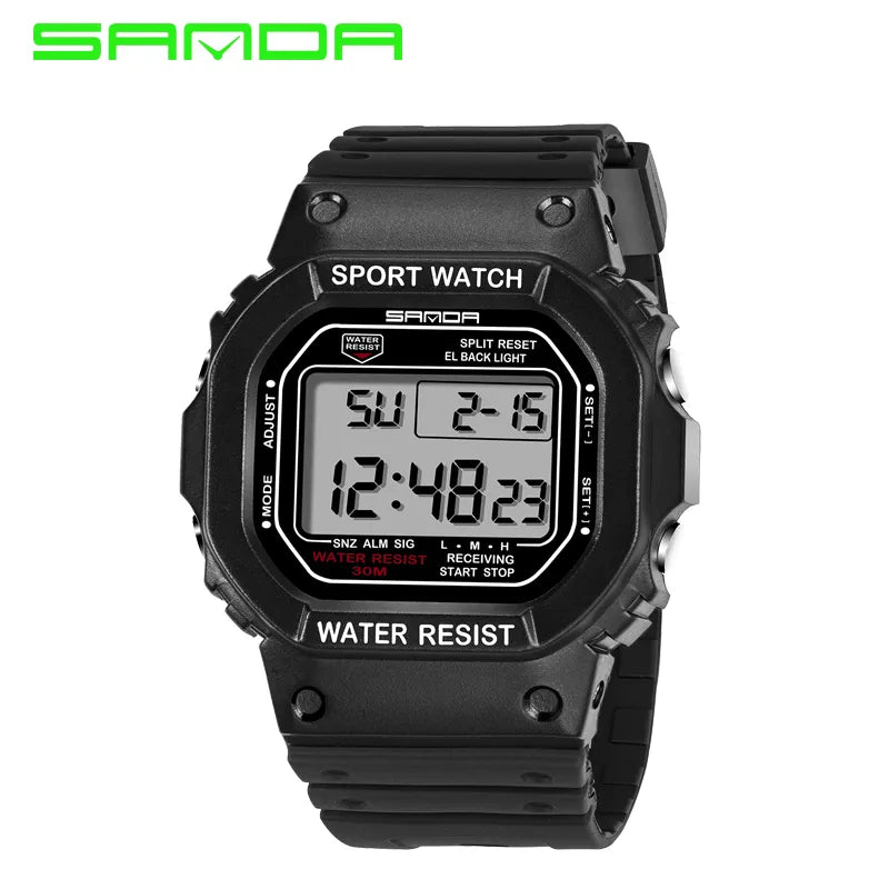 SANDA Brand Watch Fashion LED Digital Sports Military Watches Electronic Wrist Band Clock Ladies Rubber strap Reloj de hombre