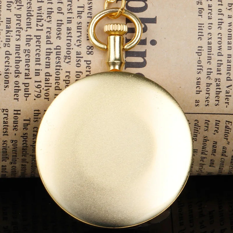 Retro Quartz Movement Pocket Watch Men Women Fashion Pendant Clock with Necklace Chain