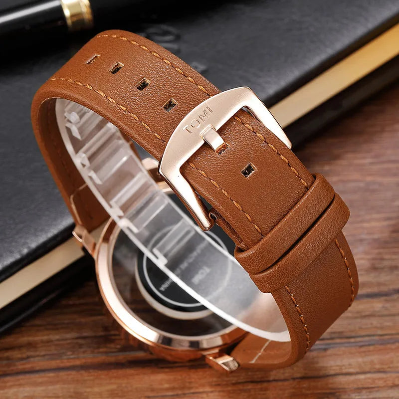 Unique Creative Half Transparent Unisex Watch clock For Men Women Couple Geek Stylish Leather Wrist watches Fashion Quartz watch