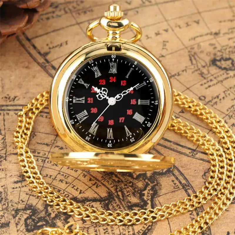 Vintage Classic Pocket Watches Golden Silver Roman Scale Quartz Round Fob Watch Vintage Skeleton Pocket Watch Jewelry Accessory