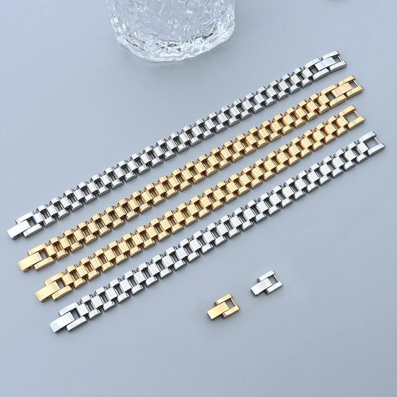 Simple Classic Women's Stainless Steel Watch Chain Fashion Bracelet Couple Accessories Rust Proof Link Chain Fashion Girls