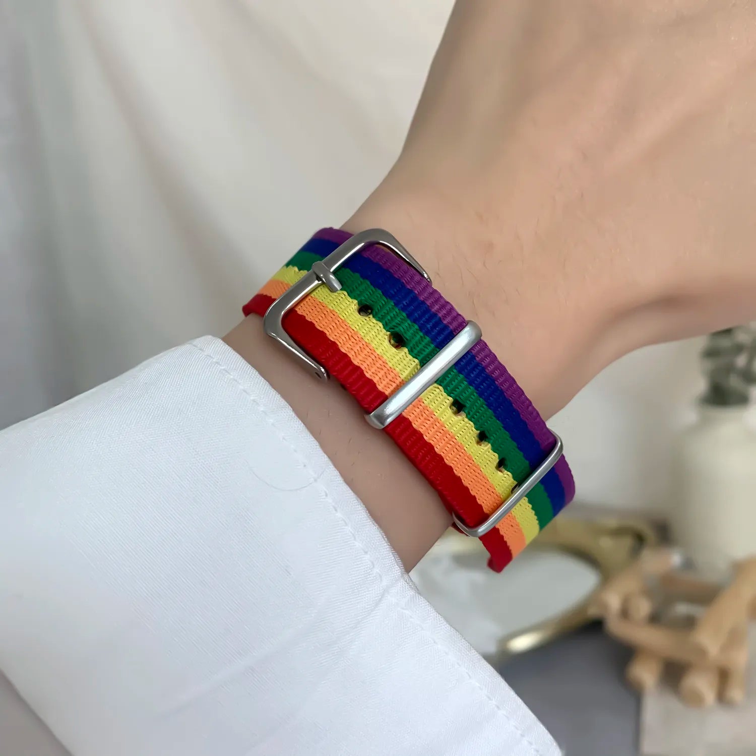 2022 New LGBT Rainbow Strap Bracelet for Men Women Fashion Watch Band Weave Couples Bracelet Personality Friendship Jewelry Gift