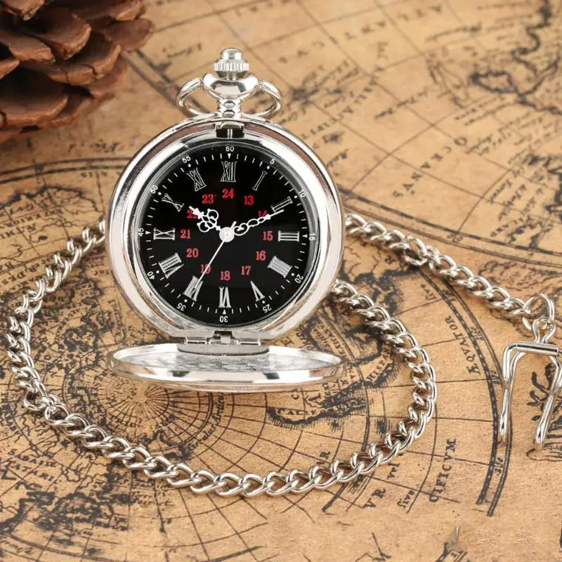 Vintage Classic Pocket Watches Golden Silver Roman Scale Quartz Round Fob Watch Vintage Skeleton Pocket Watch Jewelry Accessory