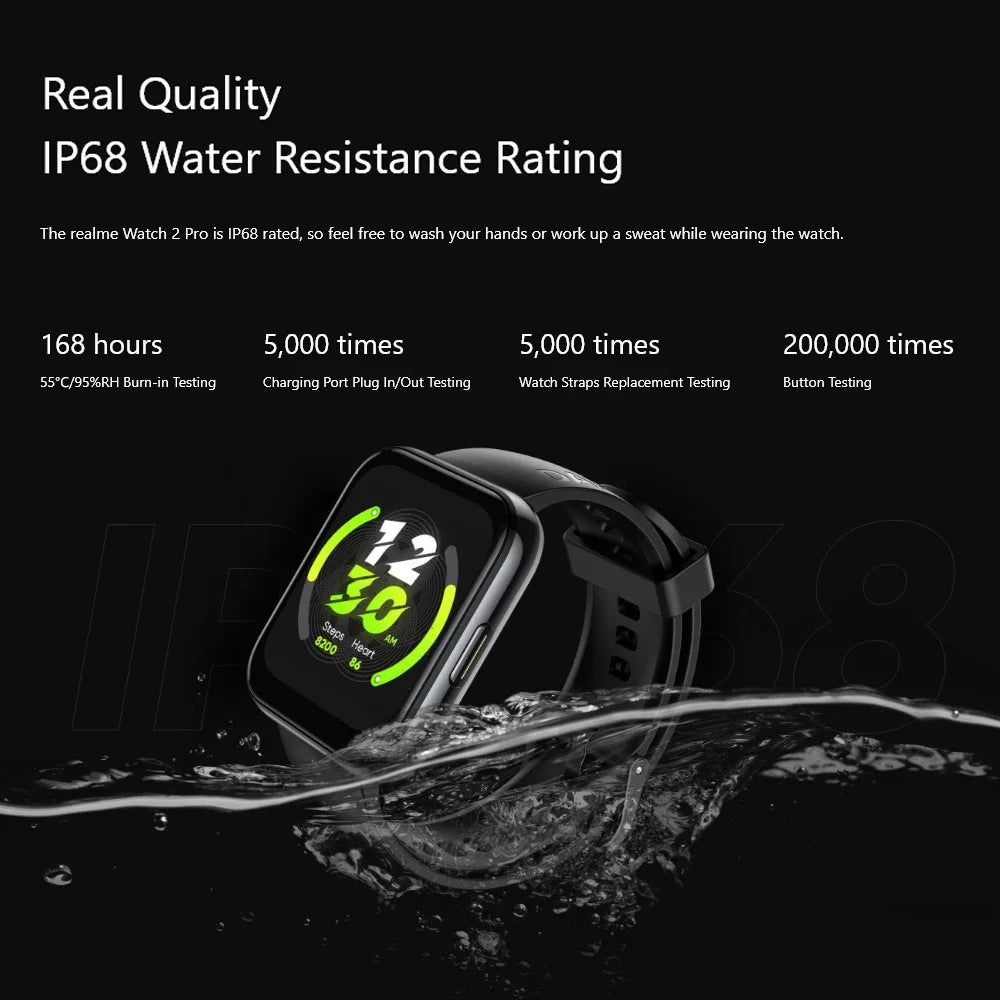 Realme Watch 2 Pro Global Version Smartwatch 1.75" Touch Color Screen Gps Blood Oxygen Heart Rate Monitor Waterproof Sport Watch