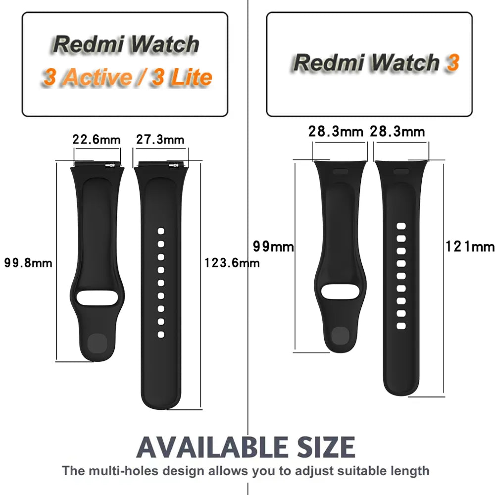 Watch Strap For Xiaomi Redmi Watch 3 Active/Lite Strap Replacement Silicone Strap For Xiaomi Redmi Watch 3 Strap Correa Bracelet