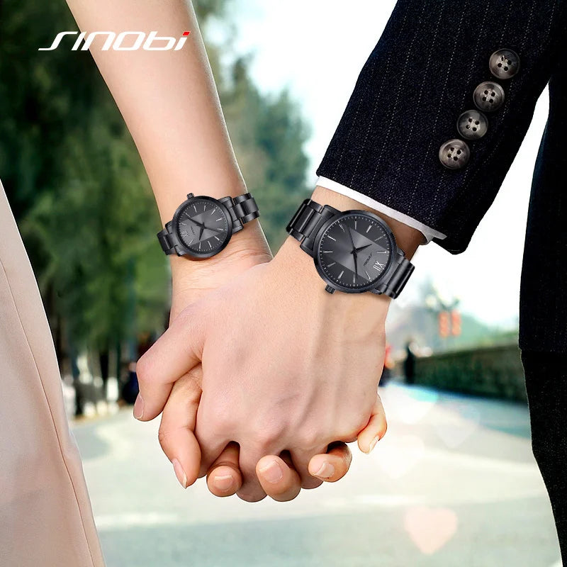 Sinobi 2022 Fashion Men Quartz Watches Stainless Steel Man Woman Watch Couple Wristwacthes Wedding gift Clcok Relojes Homble