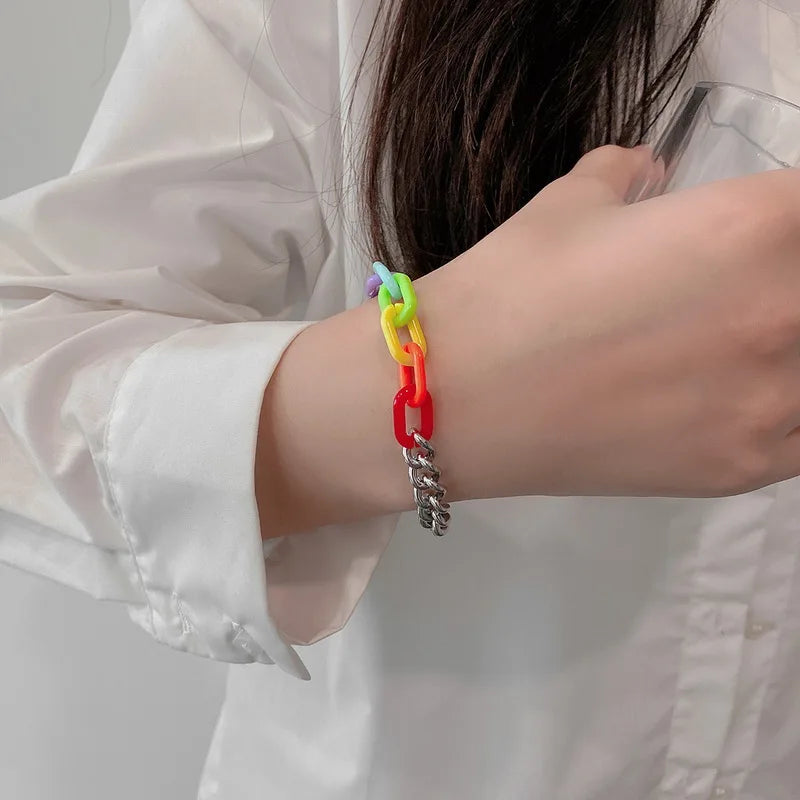 2022 New LGBT Rainbow Strap Bracelet for Men Women Fashion Watch Band Weave Couples Bracelet Personality Friendship Jewelry Gift