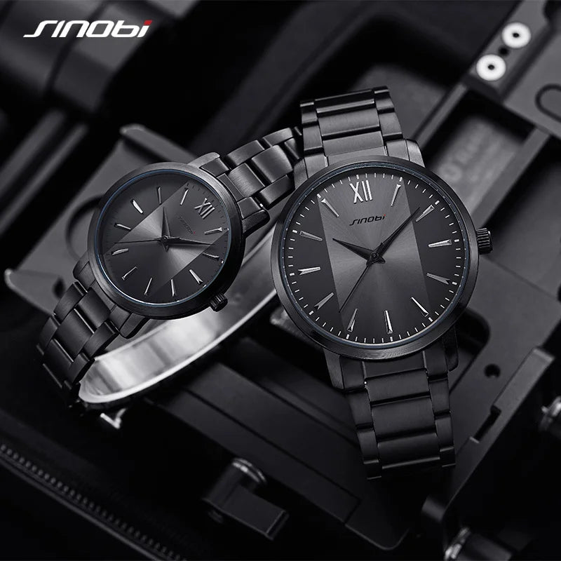 Sinobi 2022 Fashion Men Quartz Watches Stainless Steel Man Woman Watch Couple Wristwacthes Wedding gift Clcok Relojes Homble