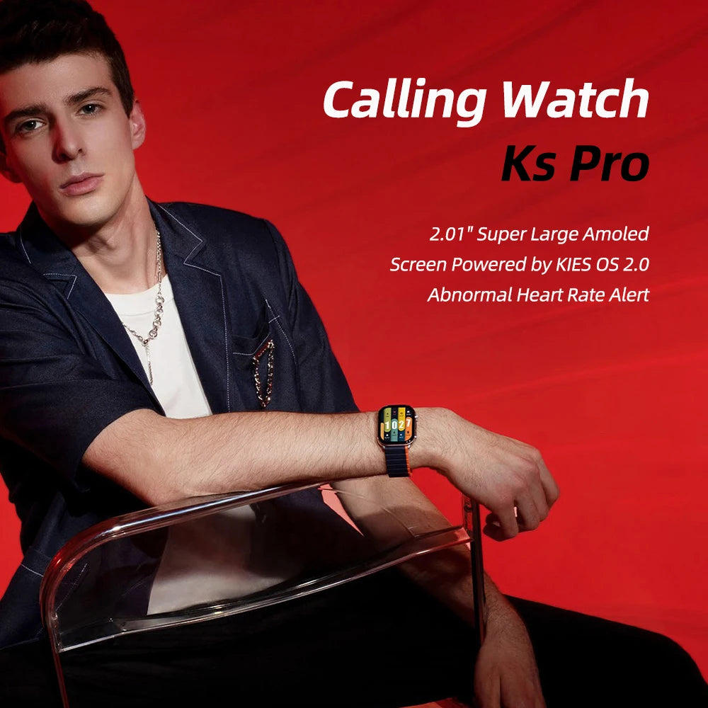 Kieslect Ks Pro Smartwatch 2.01 Inch Super Large AMOLED HD Display KIES OS 2.0 Bluetooth Calling Sports Smart Watch for Men Gift