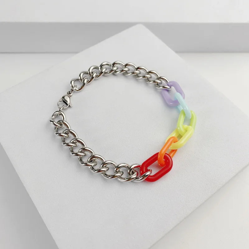 2022 New LGBT Rainbow Strap Bracelet for Men Women Fashion Watch Band Weave Couples Bracelet Personality Friendship Jewelry Gift