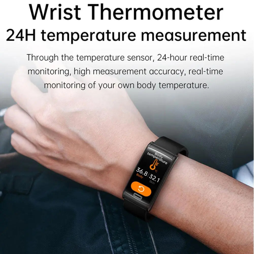 E600 Smart Watch Body Temperature Heart Rate ECG Monitoring Information Push Smart Bracelet Sports Watch