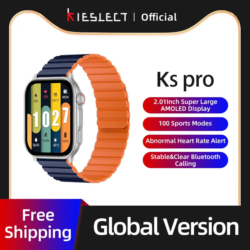 Kieslect Ks Pro Smartwatch 2.01 Inch Super Large AMOLED HD Display KIES OS 2.0 Bluetooth Calling Sports Smart Watch for Men Gift