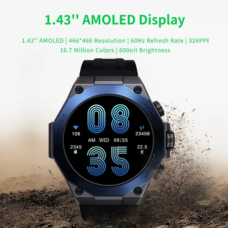 [World Premiere] Black Shark S1 Pro Global Version Smartwatch 1.43'' AMOLED Screen 100+ Sport Modes Sleep Monitoring Smart Watch