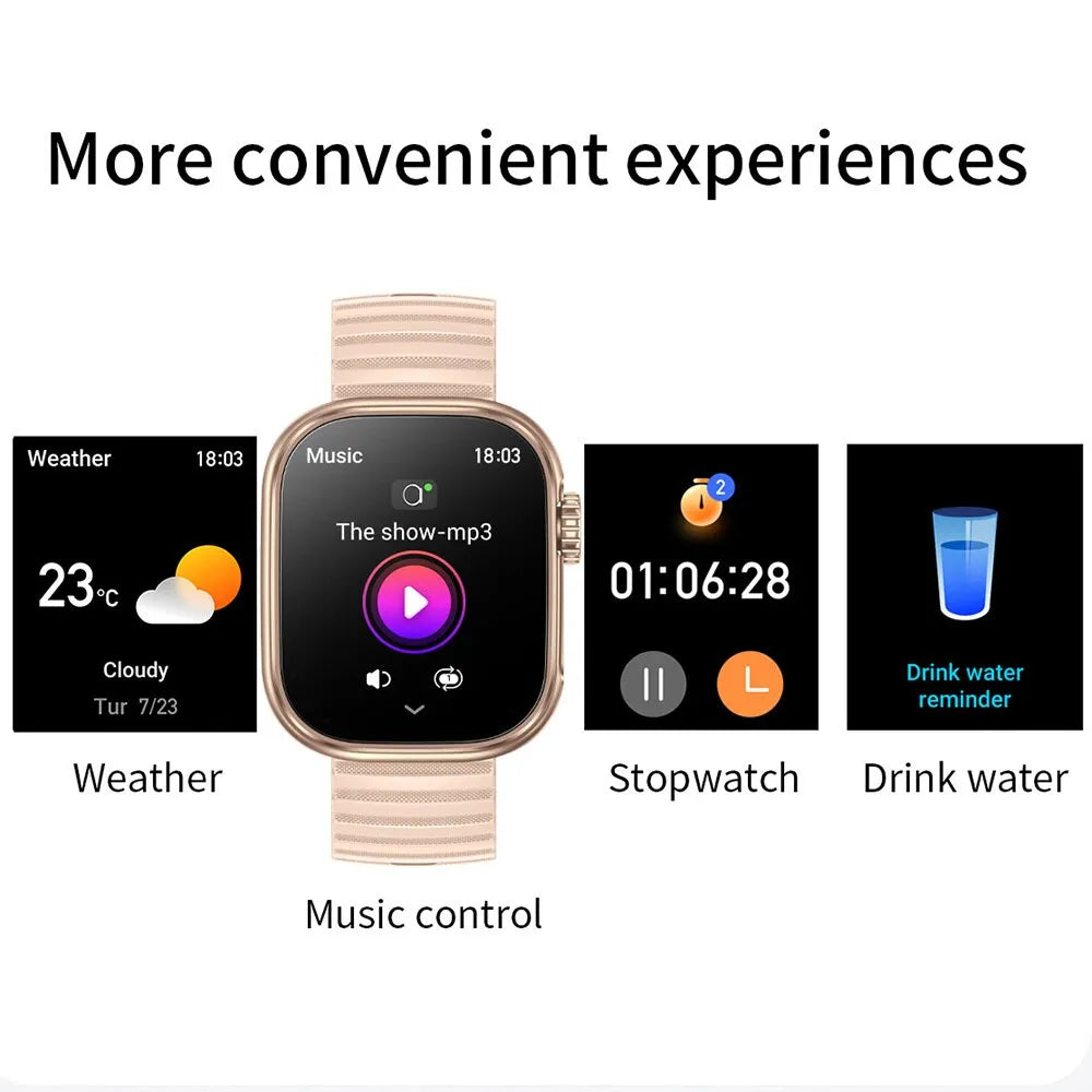 SENBONO Smart Watch Men Women LED Flashlight 100+ Sport Modes Fitness Tracker Body Temperature 2.01” Screen Smartwatch Men Women